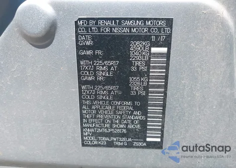 2018 Nissan Rogue S from USA, damaged, VIN KNMAT2MT6JP528176